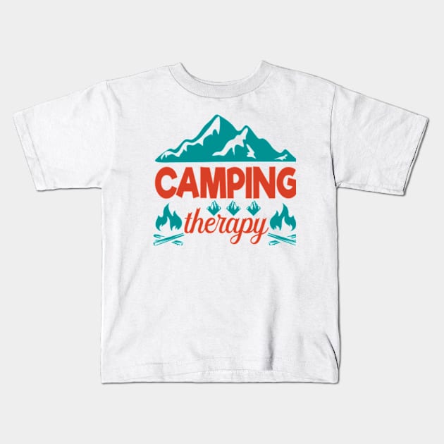 Camping Kids T-Shirt by Polahcrea